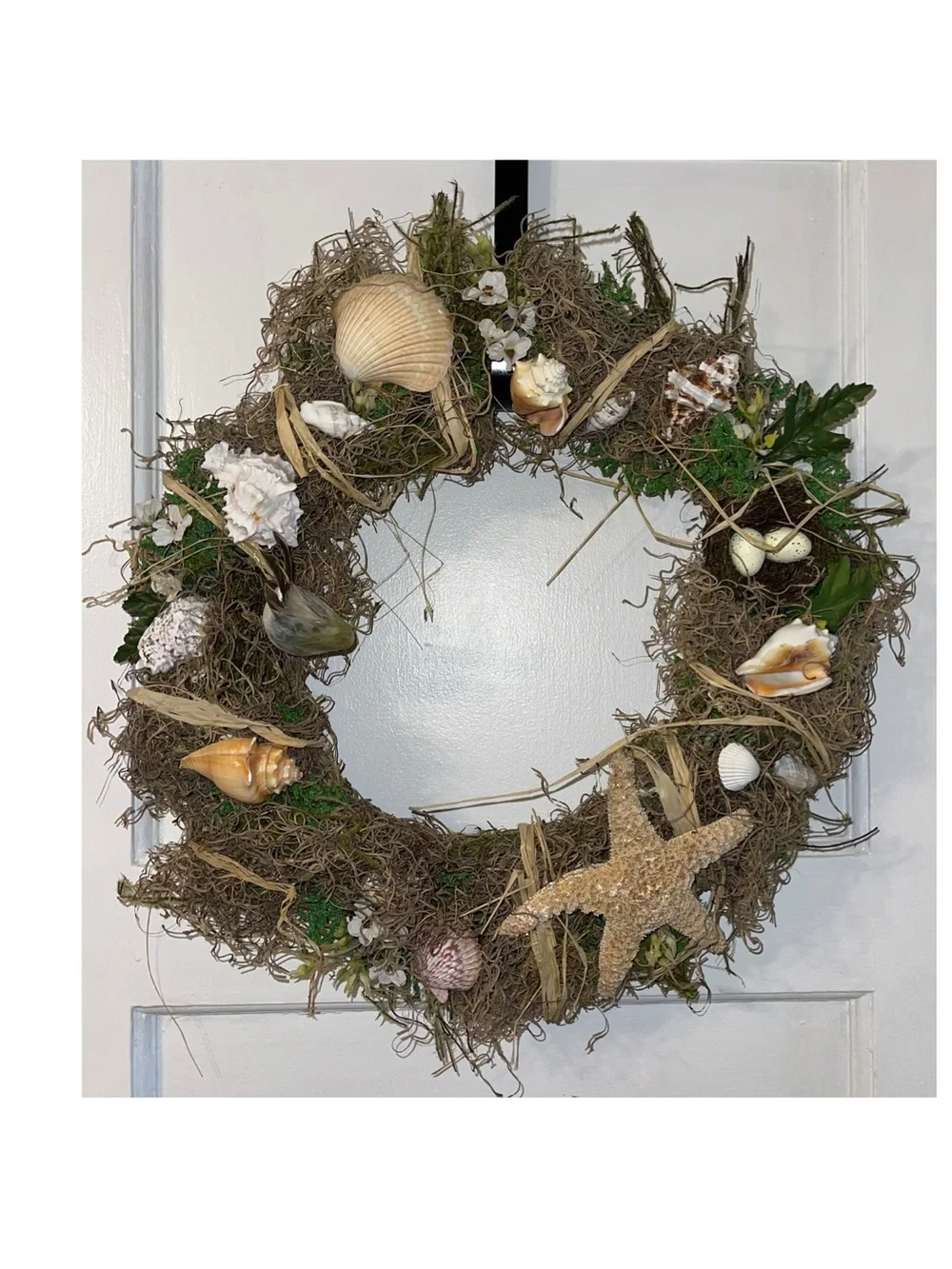 Coastal Seashell & Starfish 18 Inch Wreath - Natural Brown